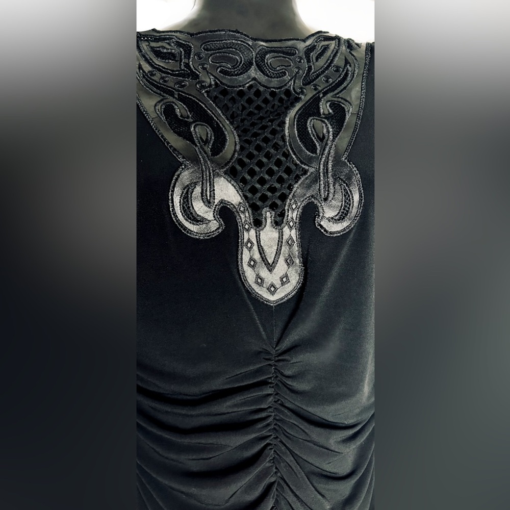 Black Draped Cowl Neck Womens Dress *NWT